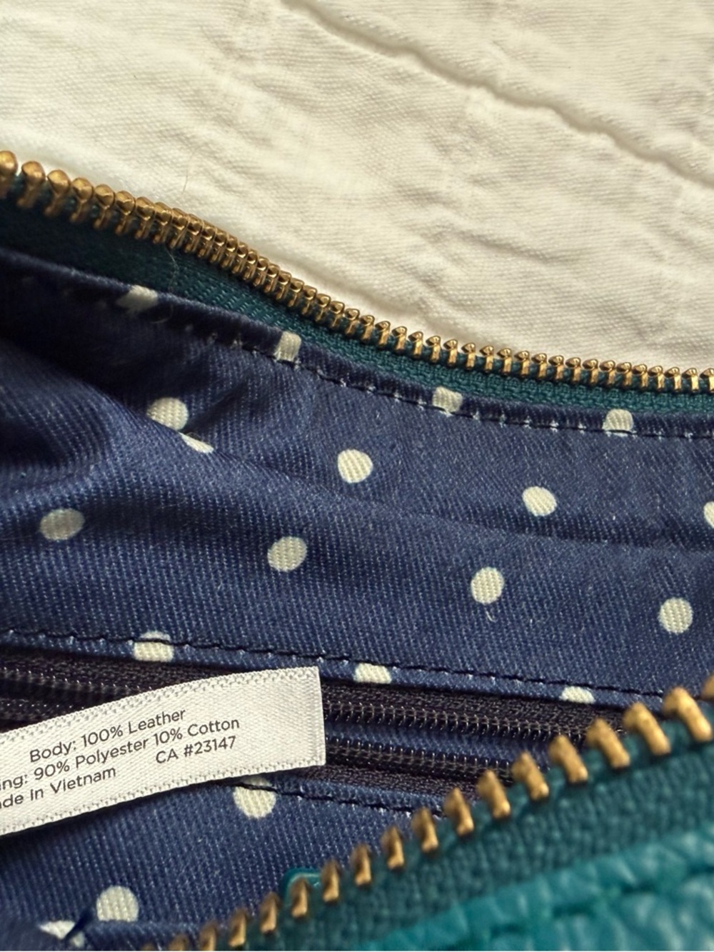 Talbots Teal Leather Crossbody Bag - Picture 7 of 12